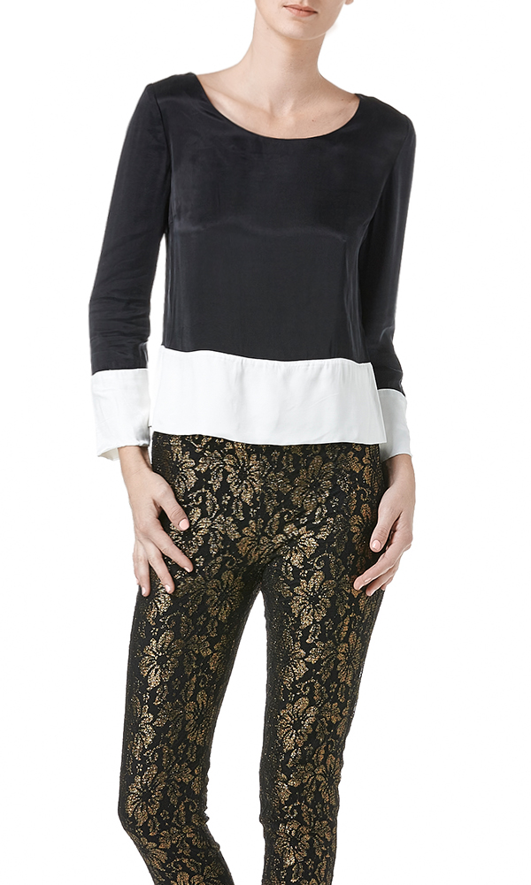 Black and white blouse